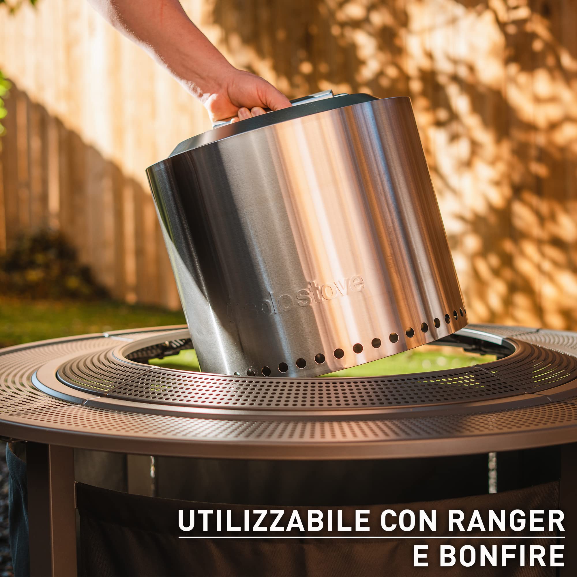 Solo Stove Tavolo Surround per braciere, piccolo | Rialzo per bracieri a legna Ranger e Bonfire, acciaio verniciato a polvere/Tessuto per esterni resistente ai raggi UV, dimensioni (hxd): 51 x 107 cm