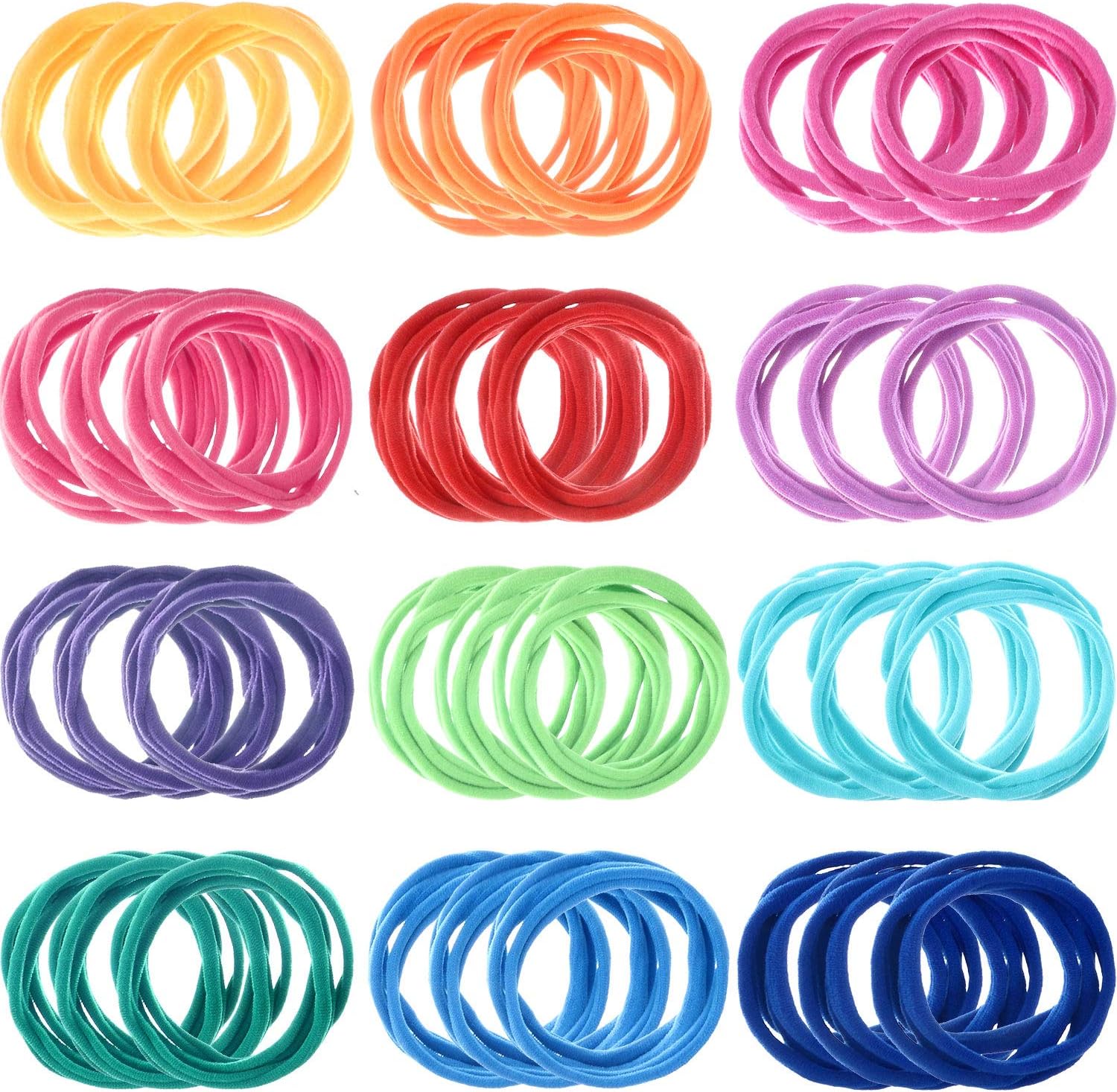 - 96 Pcs Weaving Loom Loops 12 Colors 7 Inch Potholder Weaving Loops Rainbow Flexible Loom Kit Elastic for DIY Crafts