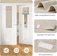 Vista 5 de HOMEIDEAS Cortinas opacas de lino con luz lateral para puerta delantera, cortinas de ventana de puerta lateral, ventana pequeña, decoración moderna