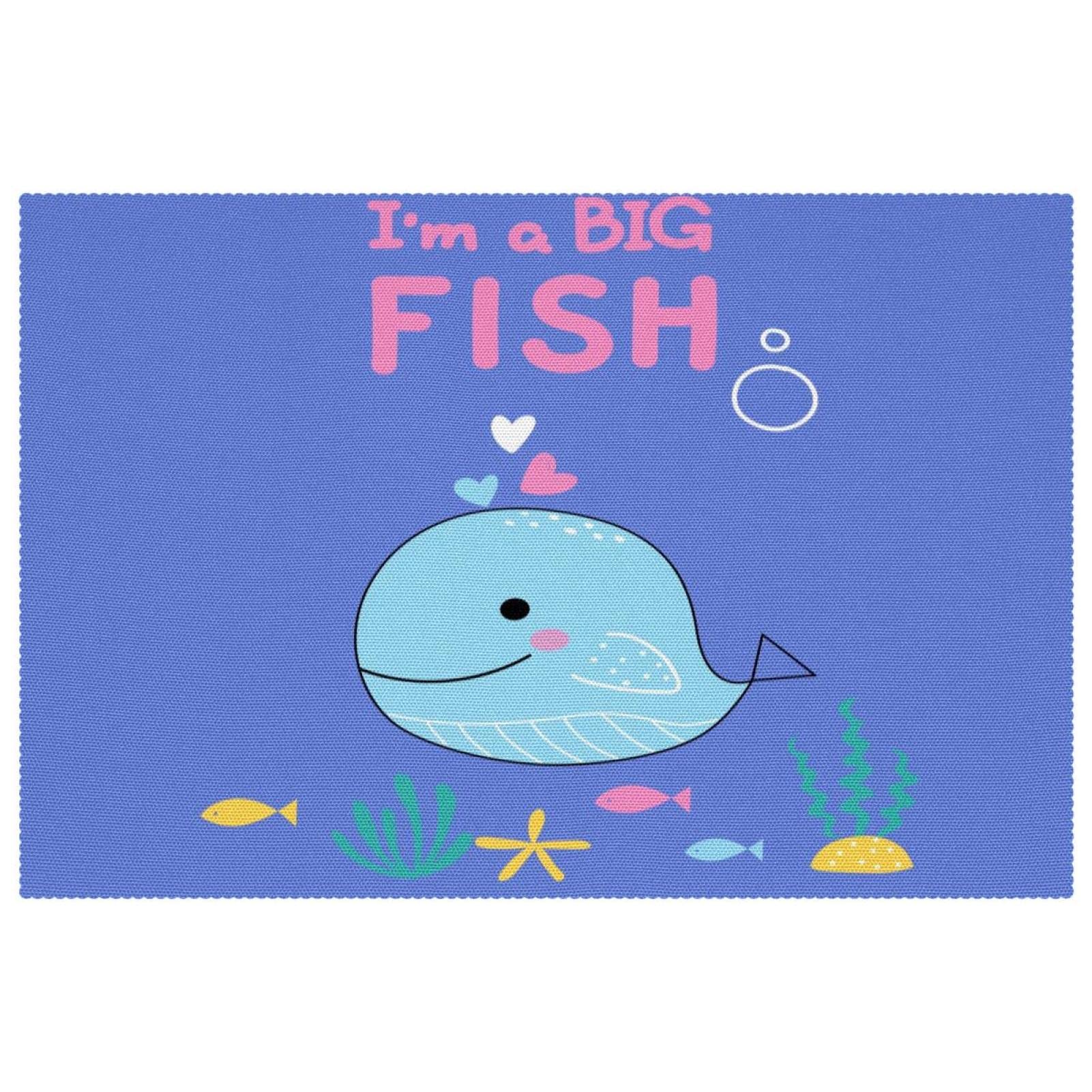 Set de table Big Fish de 30x45 cm lavable et antidérapant pour table à manger repas de famille