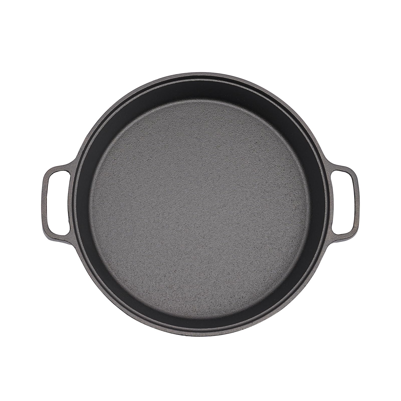 Sartén de hierro fundido – Ø 25 cm – Sartén de hierro fundido con mango doble – Sartén parrilla para inducción y fuego abierto