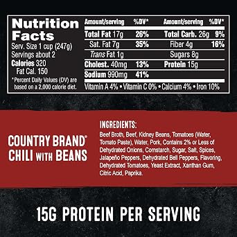 Stagg Country Brand Chili with Beans, 15 Ounce (Pack of 12)