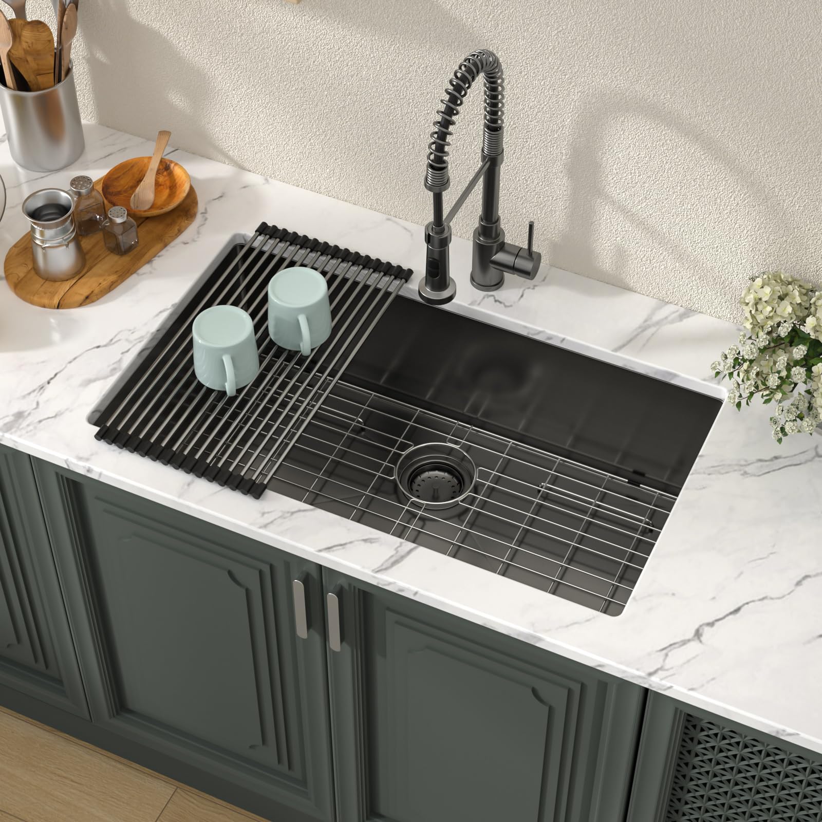 Lordear 33 Inch Black Stainless Steel Sink Undermount