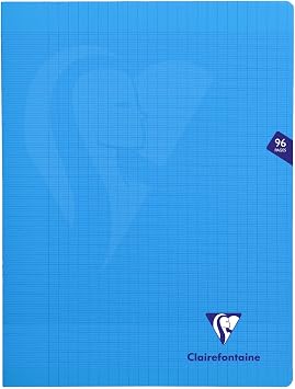 Clairefontaine Notebook, French Ruled Mimedis, Stapled Notebook, 9.4 x 12.6 inches 24 x 32 cm, 96 Pages, Blue, 90 GSM PP Softcover, PEFC Certified, Clairefontaine cf323361