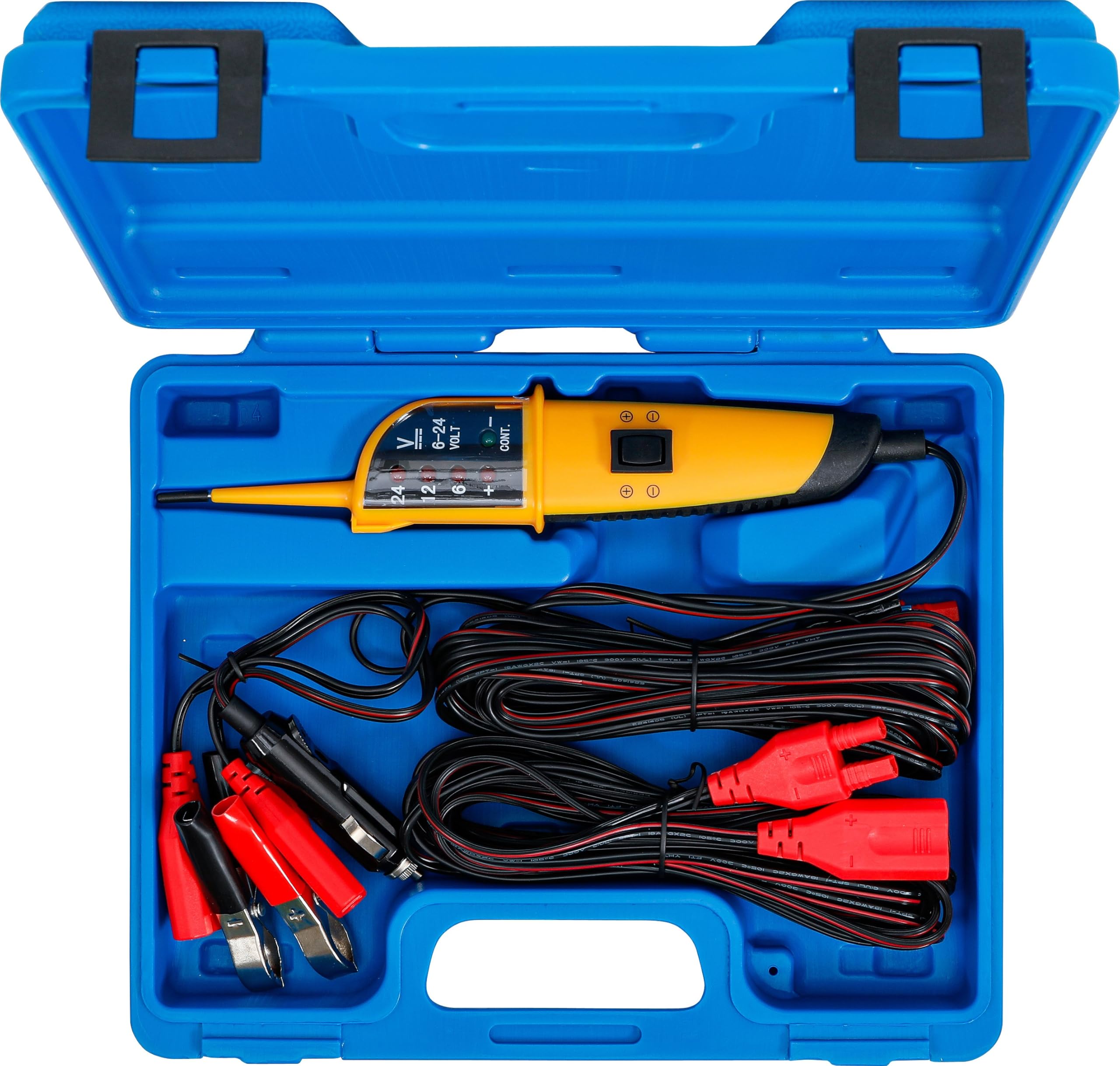 BGS 40100 | Kfz-Multitester | 6-24 V | für Pkw, Lkw, Motorrad | Einhand-Bedienung | LED-Arbeitslicht | positives/negatives Potential | 10 A | Durchgangsprüfer | 6 m Versorgungskabel