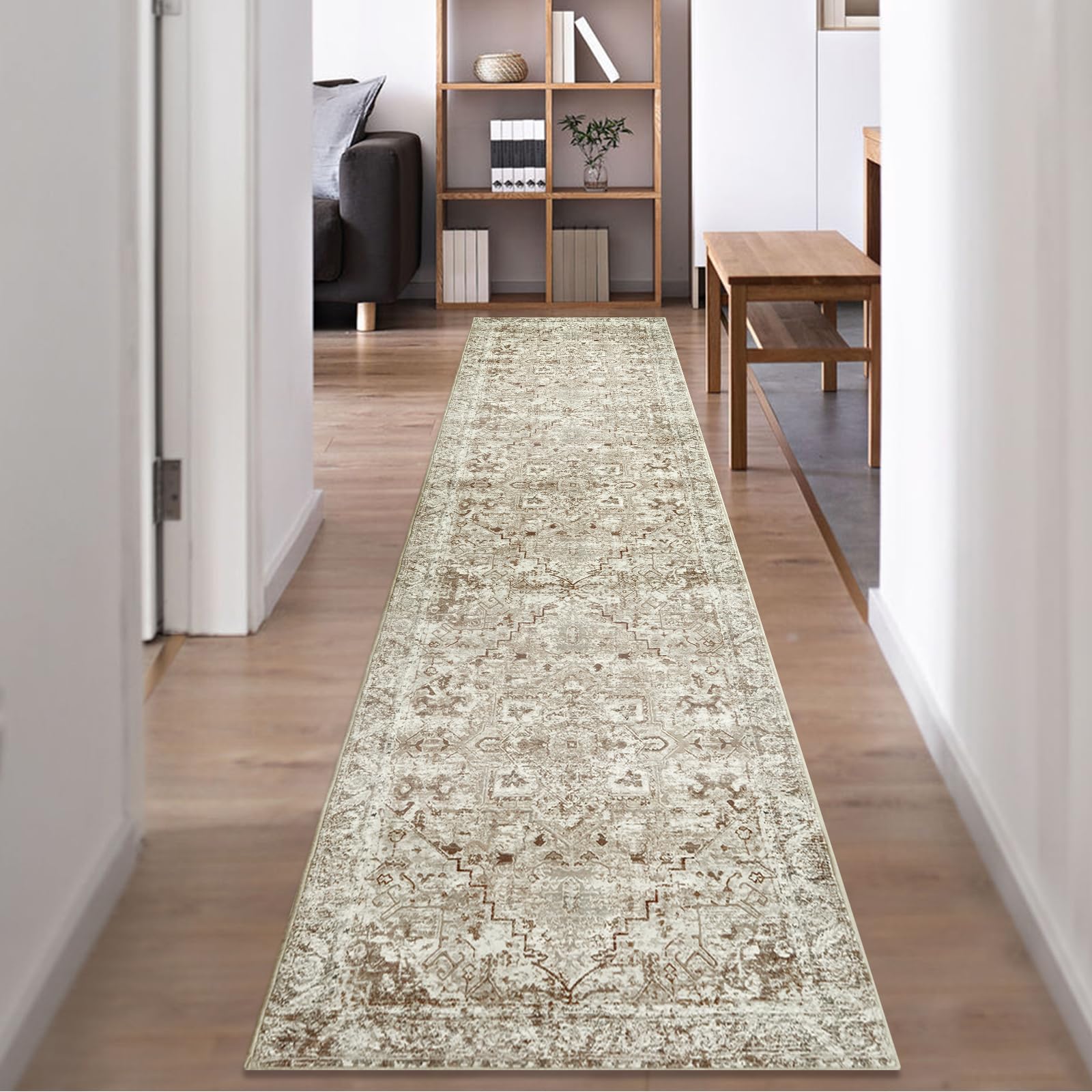 Famibay Hallway Runner 60x300cm Runner Rugs for Hallway Non Slip Extra Long Washable Kitchen Hall Carpet Runners Vintage Boho Floor Rug for Entryway Hall Bedroom — image 1