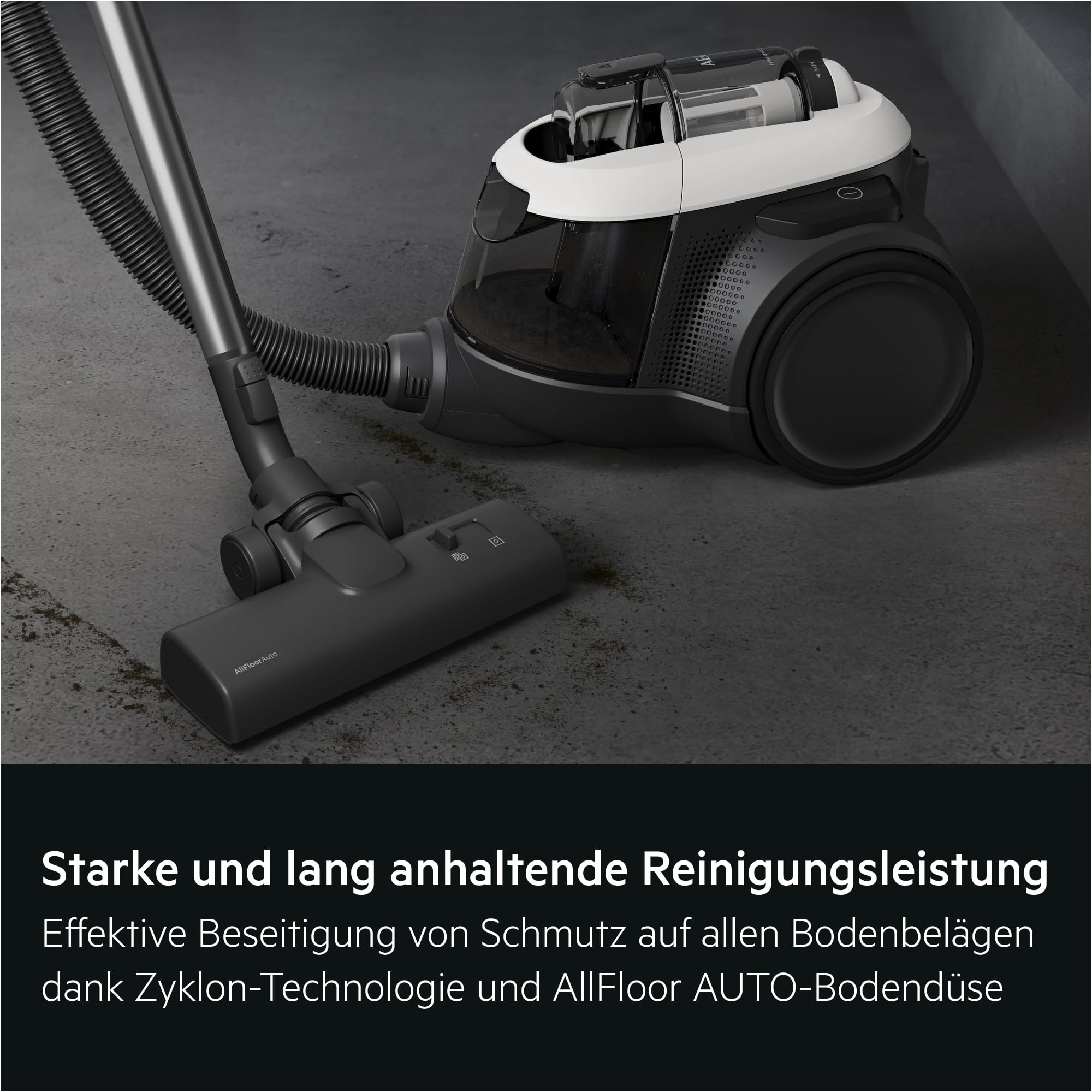 AEG CLEAN 6000 Staubsauger Beutellos, Starke Zyklontechnologie 700 W, AllFloor Bodendüse, 6-stufige Filtration - hygienisch saubere Luft, 1,6 l Staubbehälter, 12 m Aktionsradius, 73 dB, Weiß, AL61C2SW