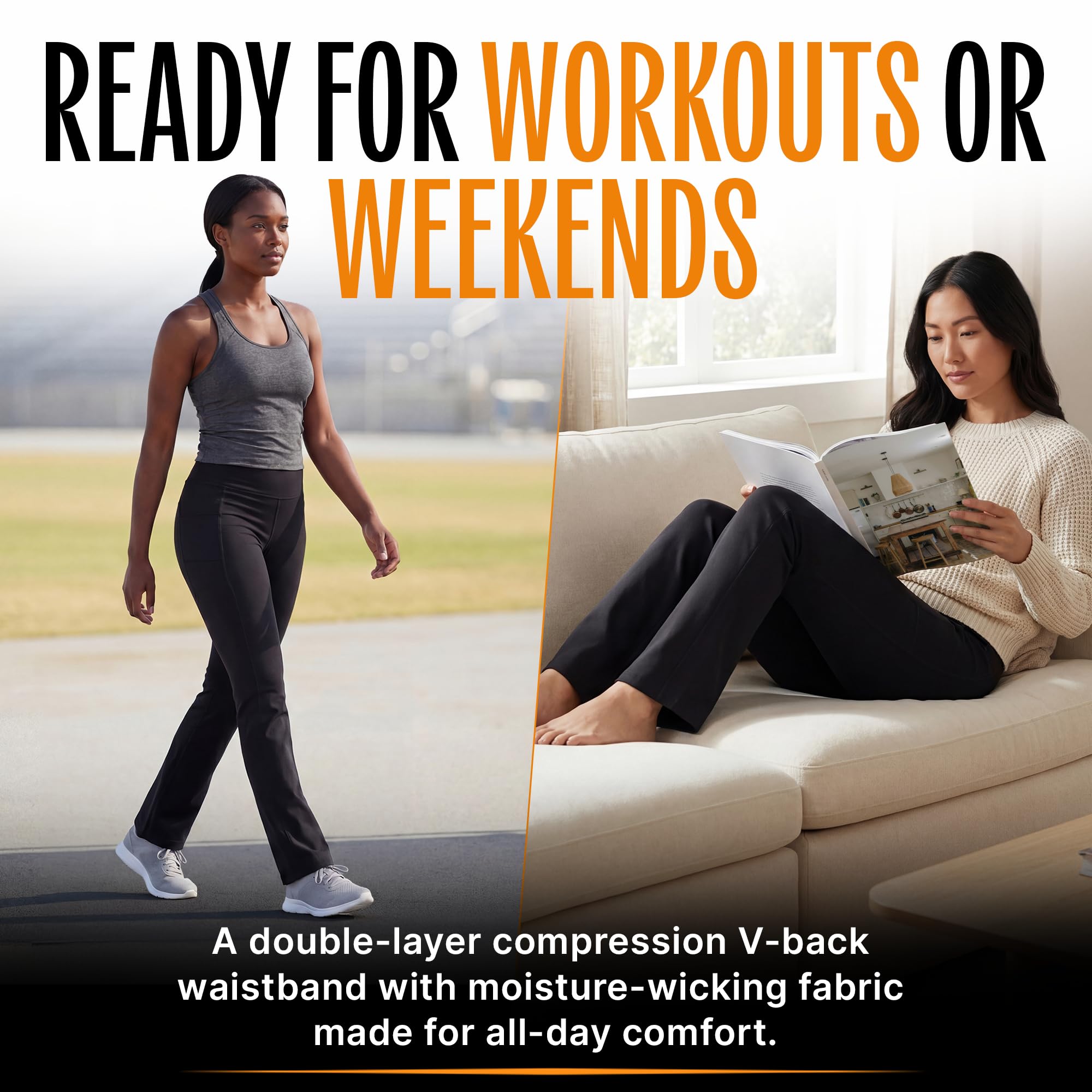 Skechers Women's Go Walk High Waisted Evolution Flare Pant Leggings