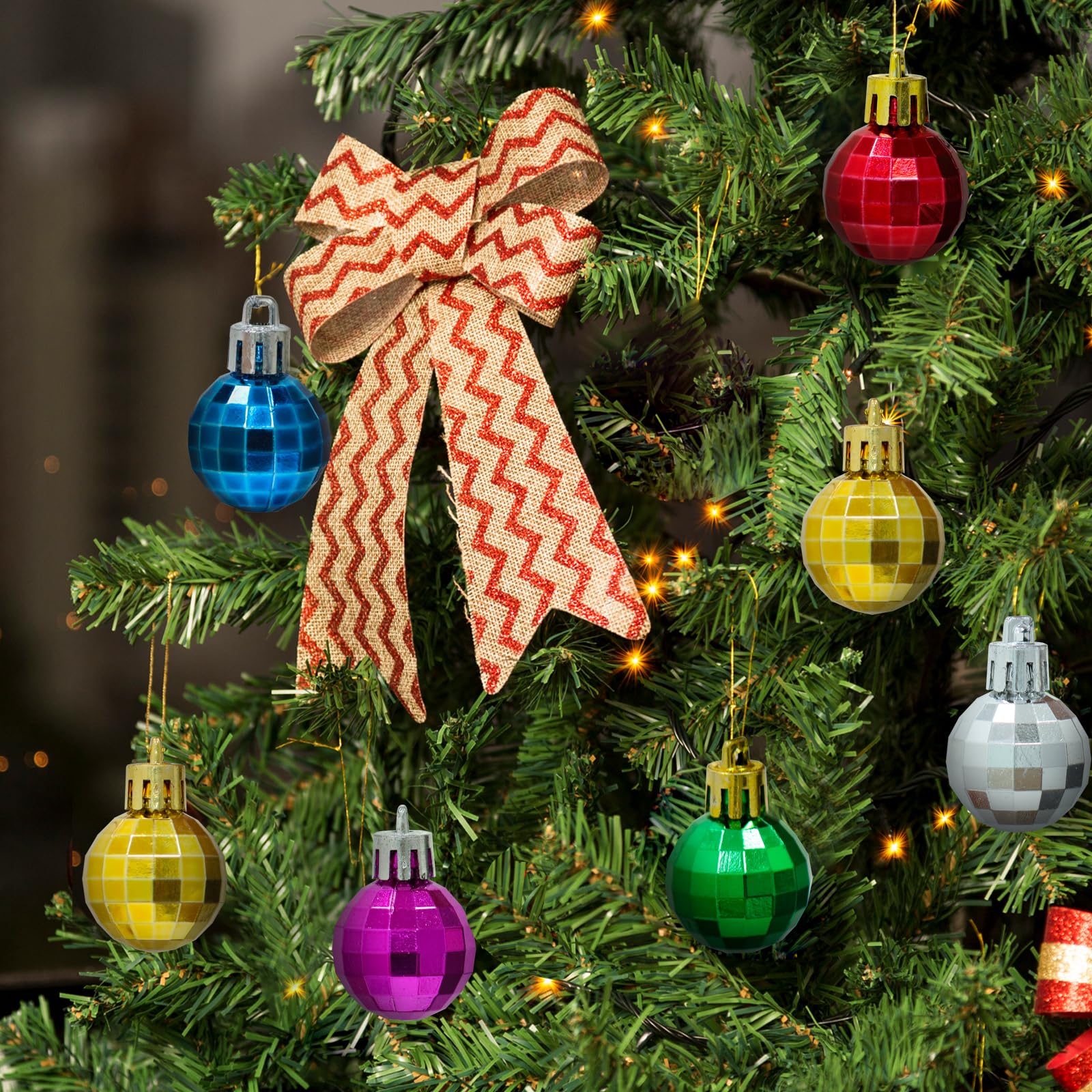 Kerstballen, 24 stuks, 30 mm, mini-kerstboomdecoratie, kleine