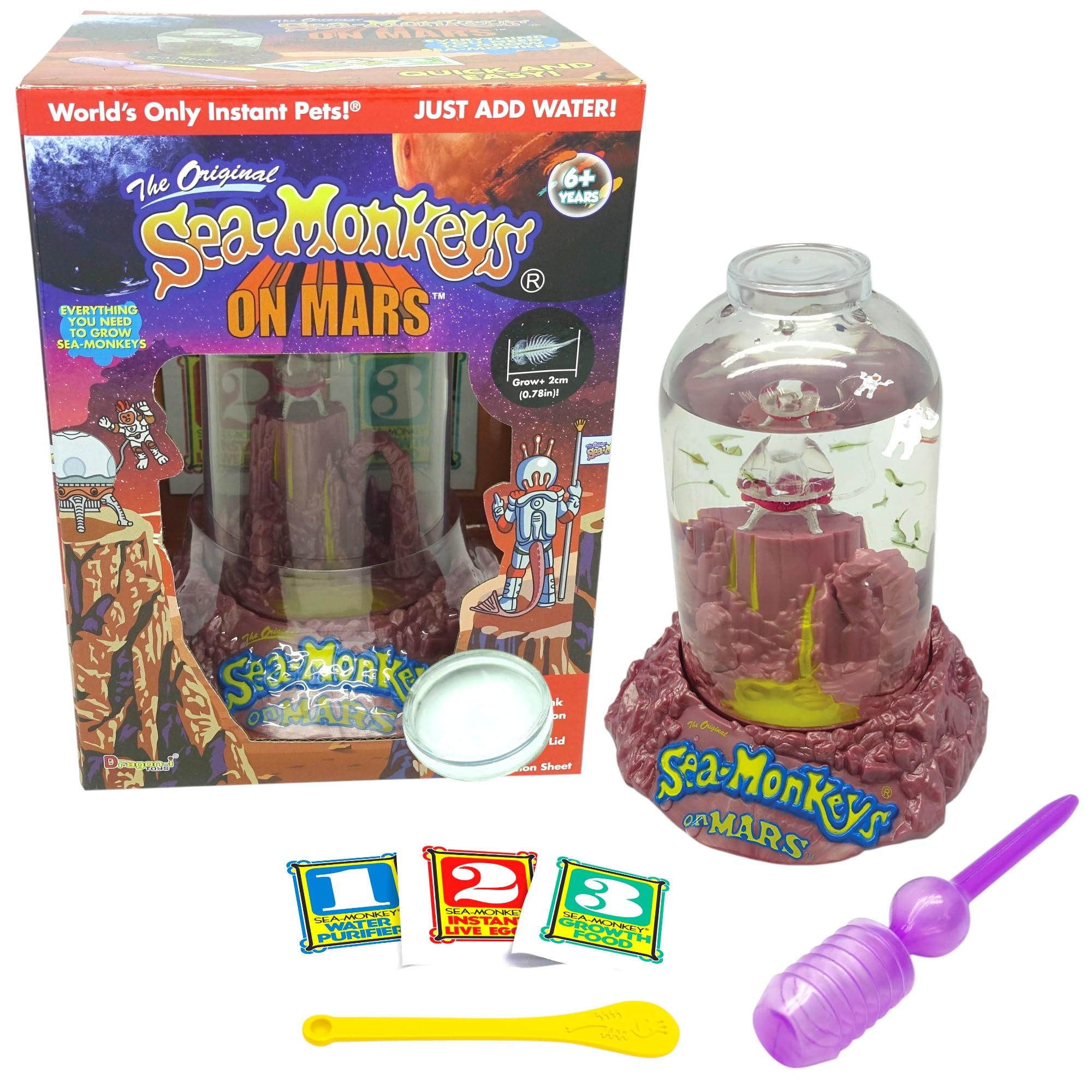 BANDAI Original Sea Monkeys - Mars Sea Monkey - Raise Your Own Pet Science Kit - Includes Egg, Food and Water Filter