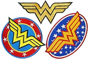 Superhero Set of 3 Wonder Woman Embroidered Iron On Patch Logos
