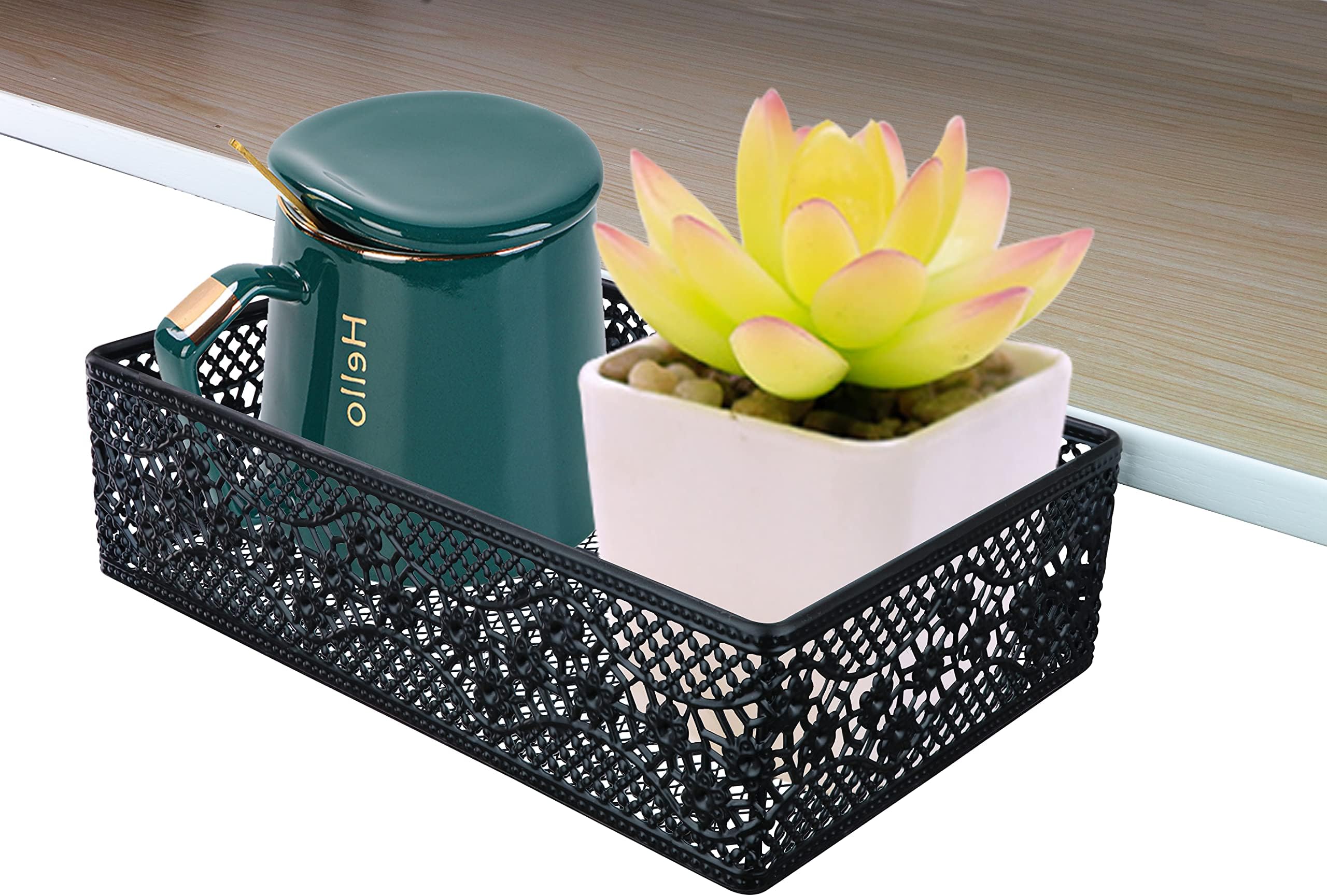Aurynns Clip-on Drawer organizers,desk organizer,can be clipped around the table to store small items (black)