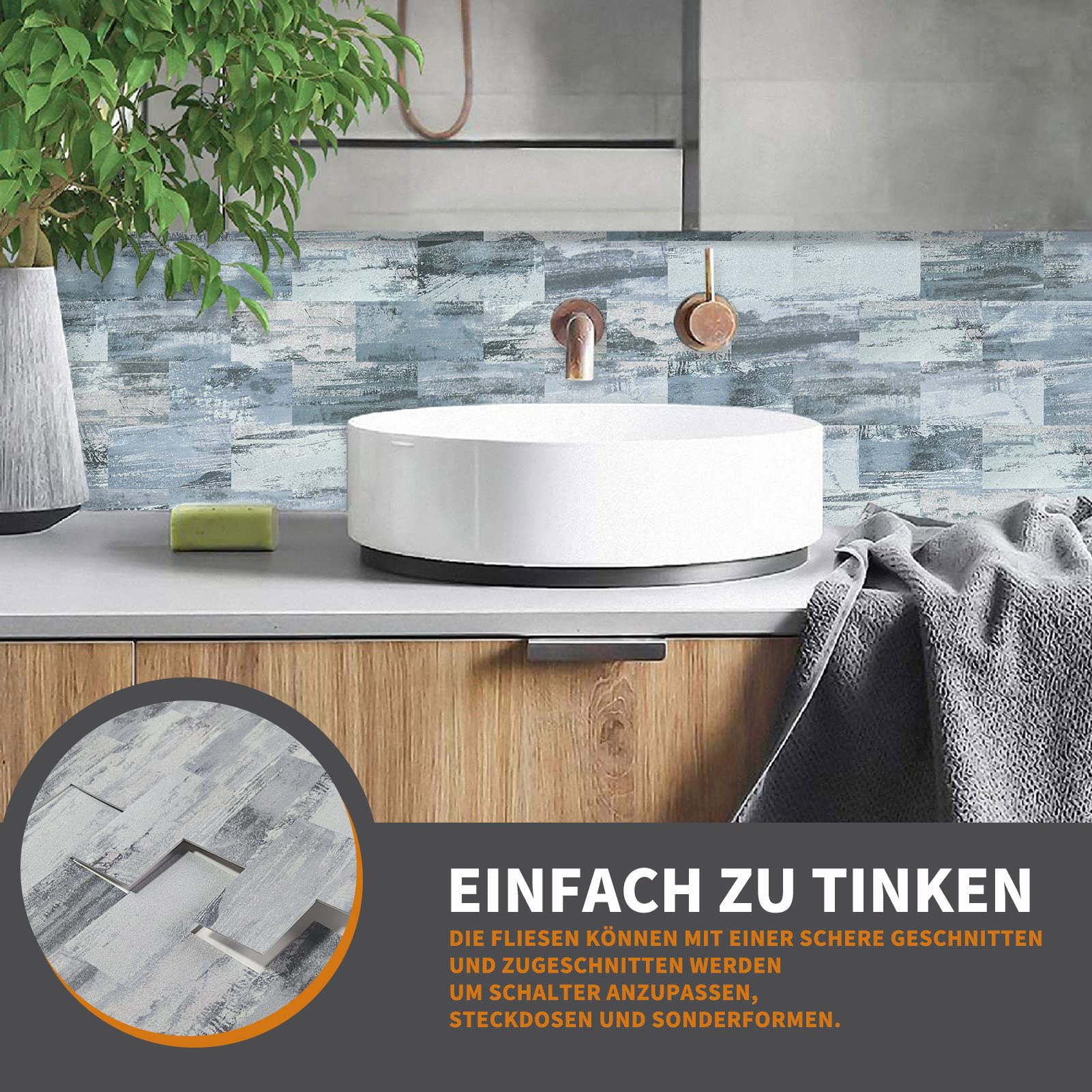 YUENFONG Tegelstickers tegelstickers, 34 x 29 cm, tegelfolie, zelfklevende tegels om af te pellen en op te plakken, voor badkamer, keuken, decoratie, 10 stuks (type A