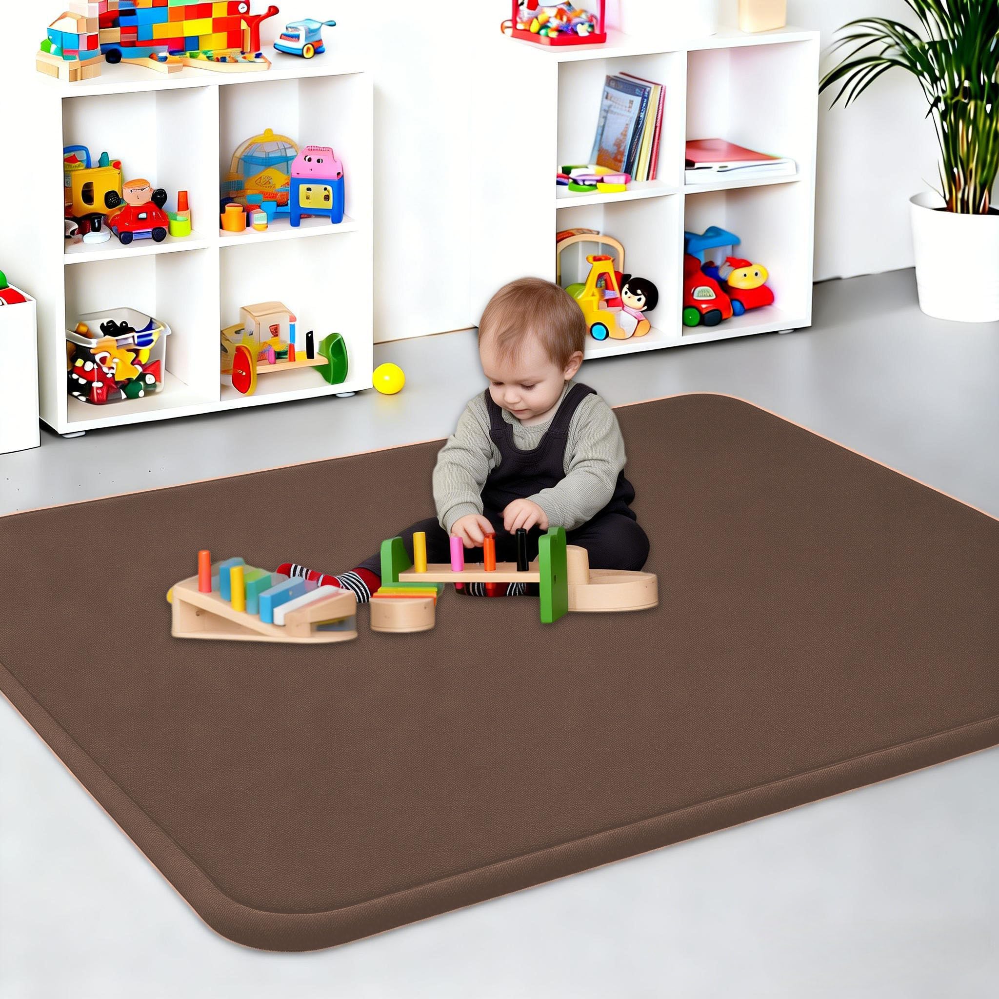 Tapis de Jeu pour de Taille personnalisée,Grand Tapis d'éveil pour en Velours Corail antidérapant et épais Convient aux Chambres d'enfants, aux Salons et à d'autres endroits