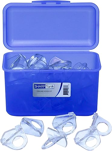 Miniatura 2 de Clips de rejilla de bucle giratorio, juego de 40 piezas de ganchos de techo transparentes para techos suspendidos