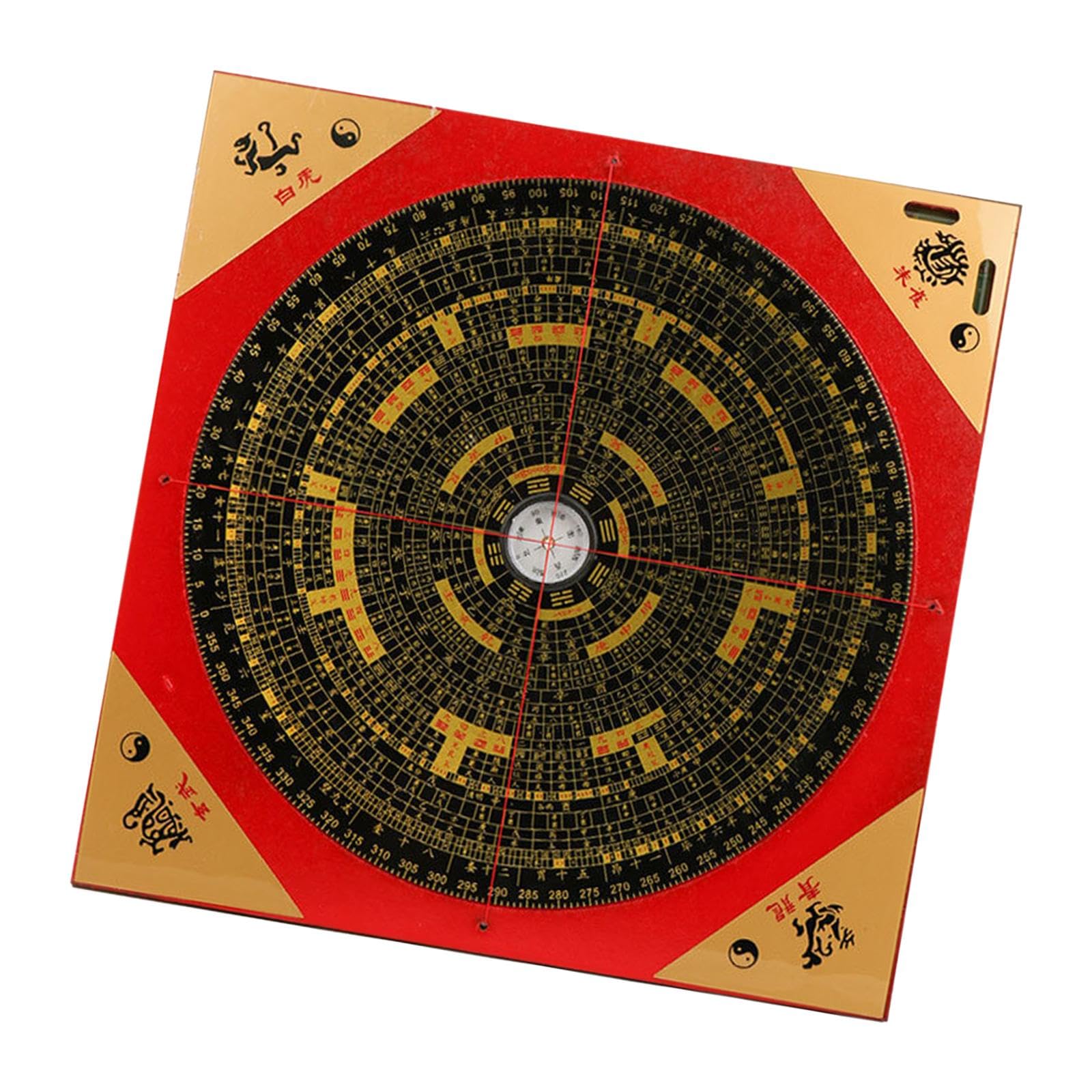 UJEAVETTE Feng Shui Compass Luo Pan Bagua Square Luopan for Hiking Camping Backpacking 25cm-picture-19