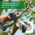 Electric Pruning Shears for Gardening, Portable Cordless Electric Pruner Suitable and Adjustable Cutting Diameter 1 Inch for Gardens, Farms (Included 2Pcs Battery)