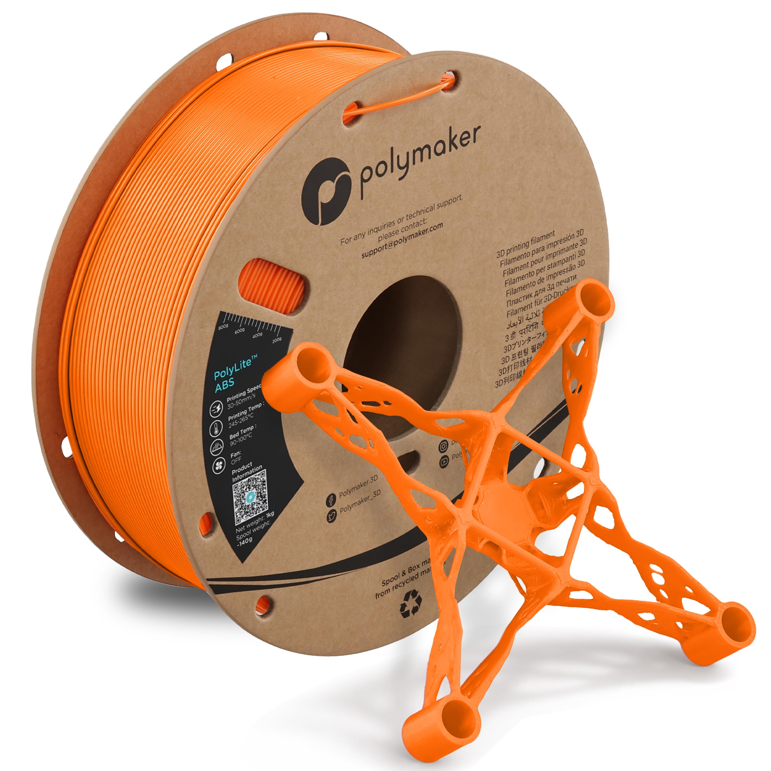 Polymaker PE01009 PolyLite Filament ABS geruchsarm 1.75mm 1000g Orange 1 pc(s)