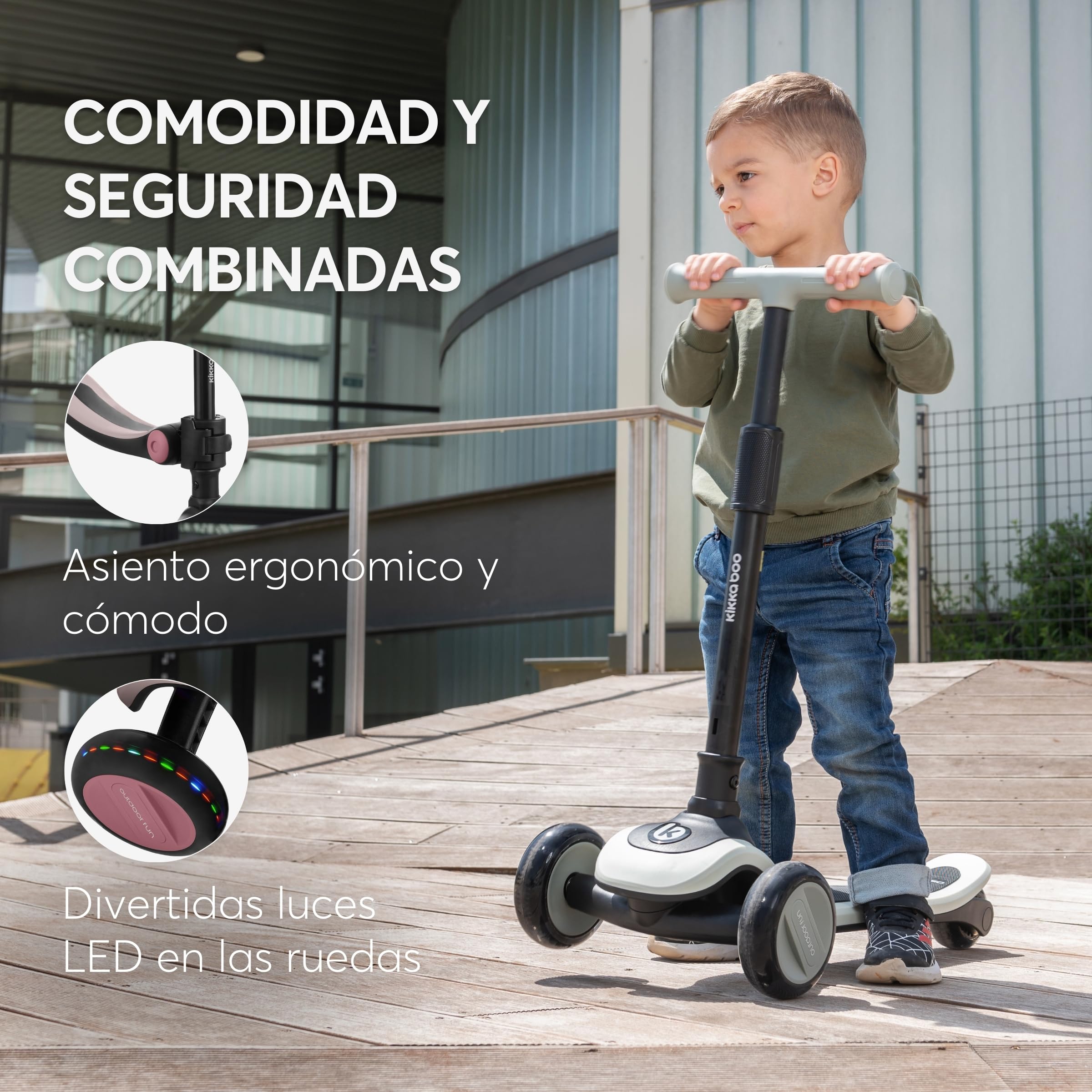 Kikkaboo Scooter niños 2-en-1 Treo Balance bicicleta asiento infantil plegable ajustable