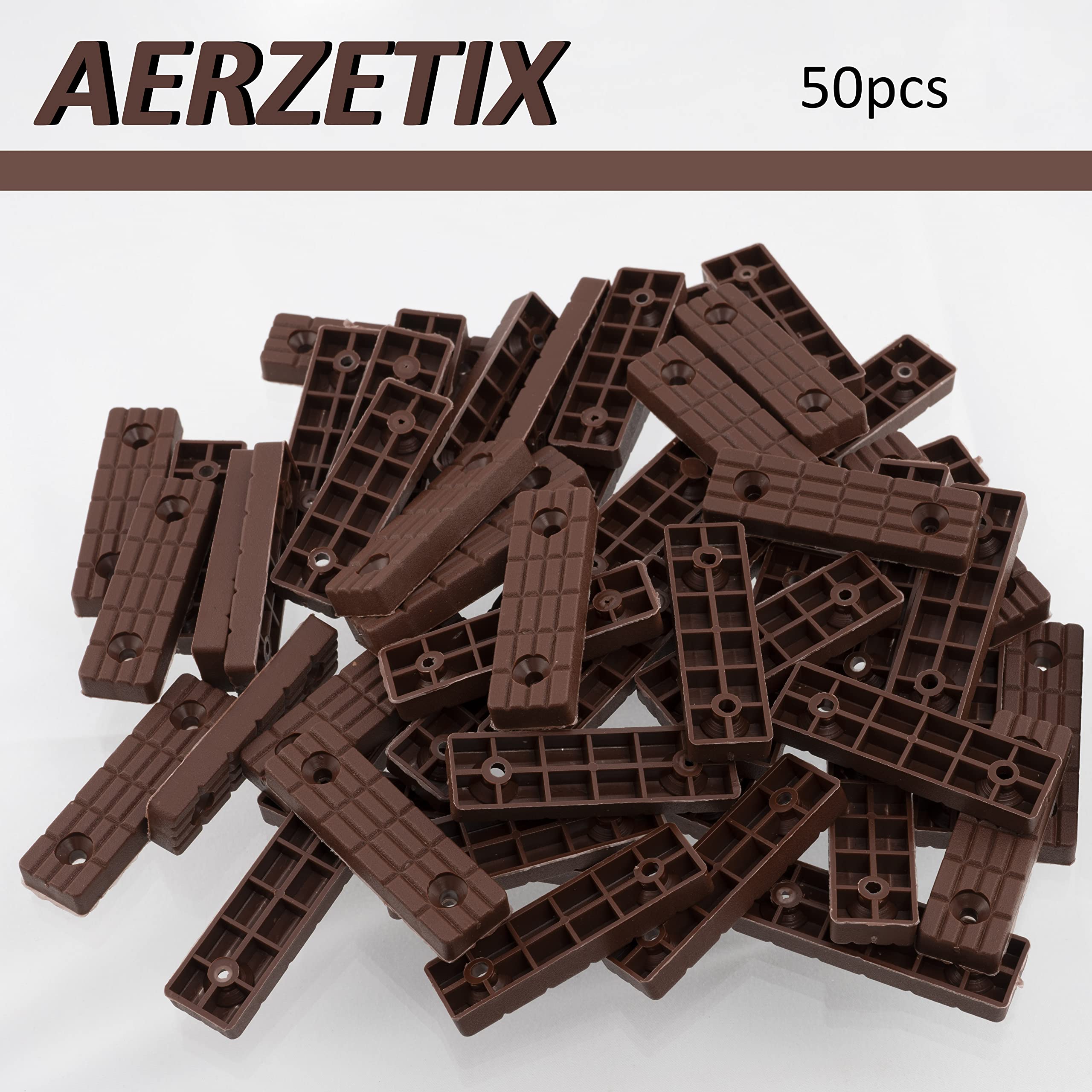 Set Di 50 Pattini Per Mobili In Plastica Nera 56x16x7 Mm - Piedini Regolabili Per Tavoli, Letti, Armadi - Foto 9