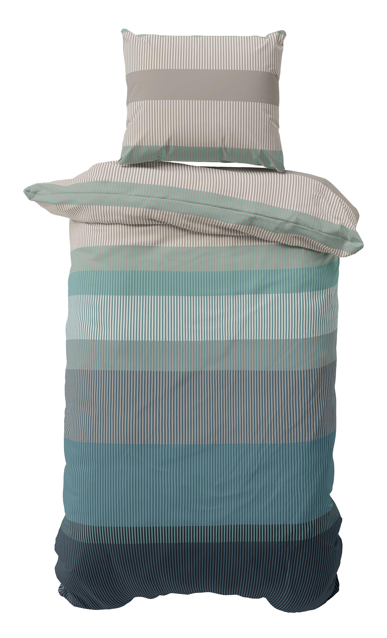 DILIOS Premium Bettwäsche 135x200 – 100% Baumwolle, ÖKO-TEX Zertifiziert, Renforcé, Atmungsaktiv & Antiallergisch, mit Reißverschluss, 2teilig – Bettbezug + Kissenbezug 80x80, Blau, Hellblau,Weiß