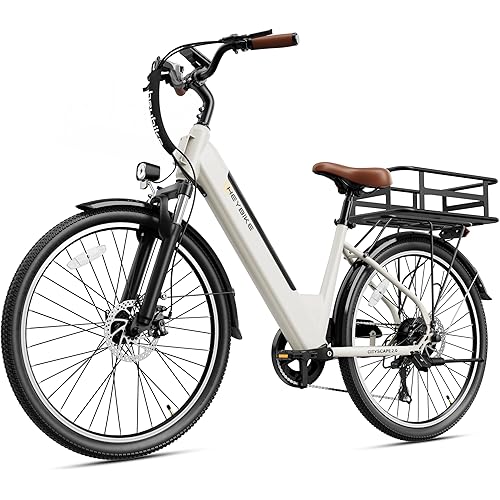 Heybike Cityscape 2.0 Electric Bike for Adults with 1000W Motor Peak,468Wh Removable Battery and up to 50Miles 24MPH,UL Certified 26" Electric Commuter Bike with 7-Speed and Front Suspension.