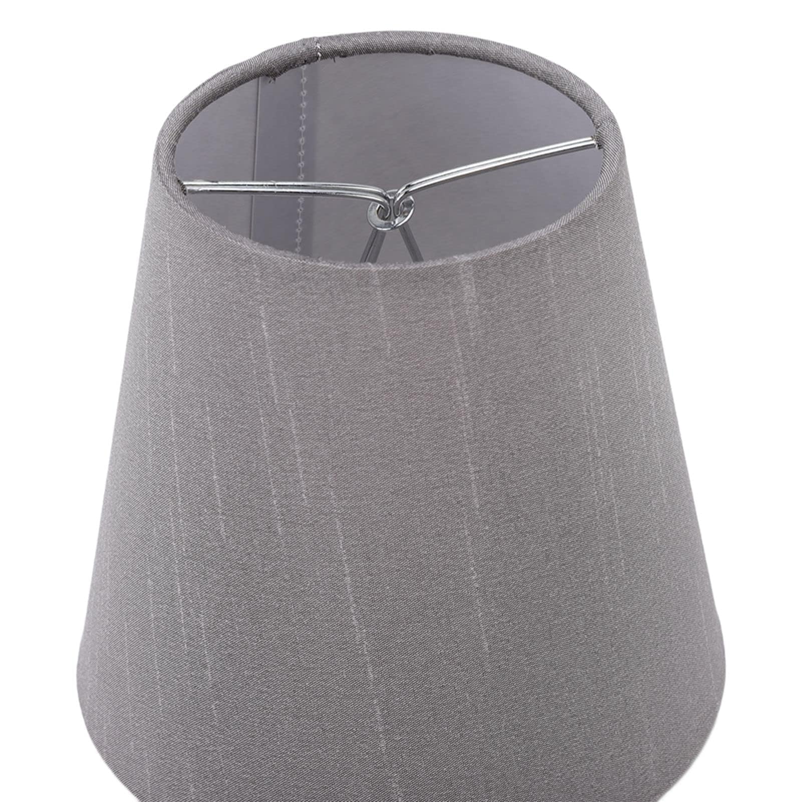 Cyrank Paralume a Lampadina a Clip,Paralume in Tessuto Grigio da 6 Pezzi Paralume per Lampada da scrivania E14 Paralume Tessuto Piccolo Avorio,Piccolo per lampade da Parete con lampadario da Tavolo