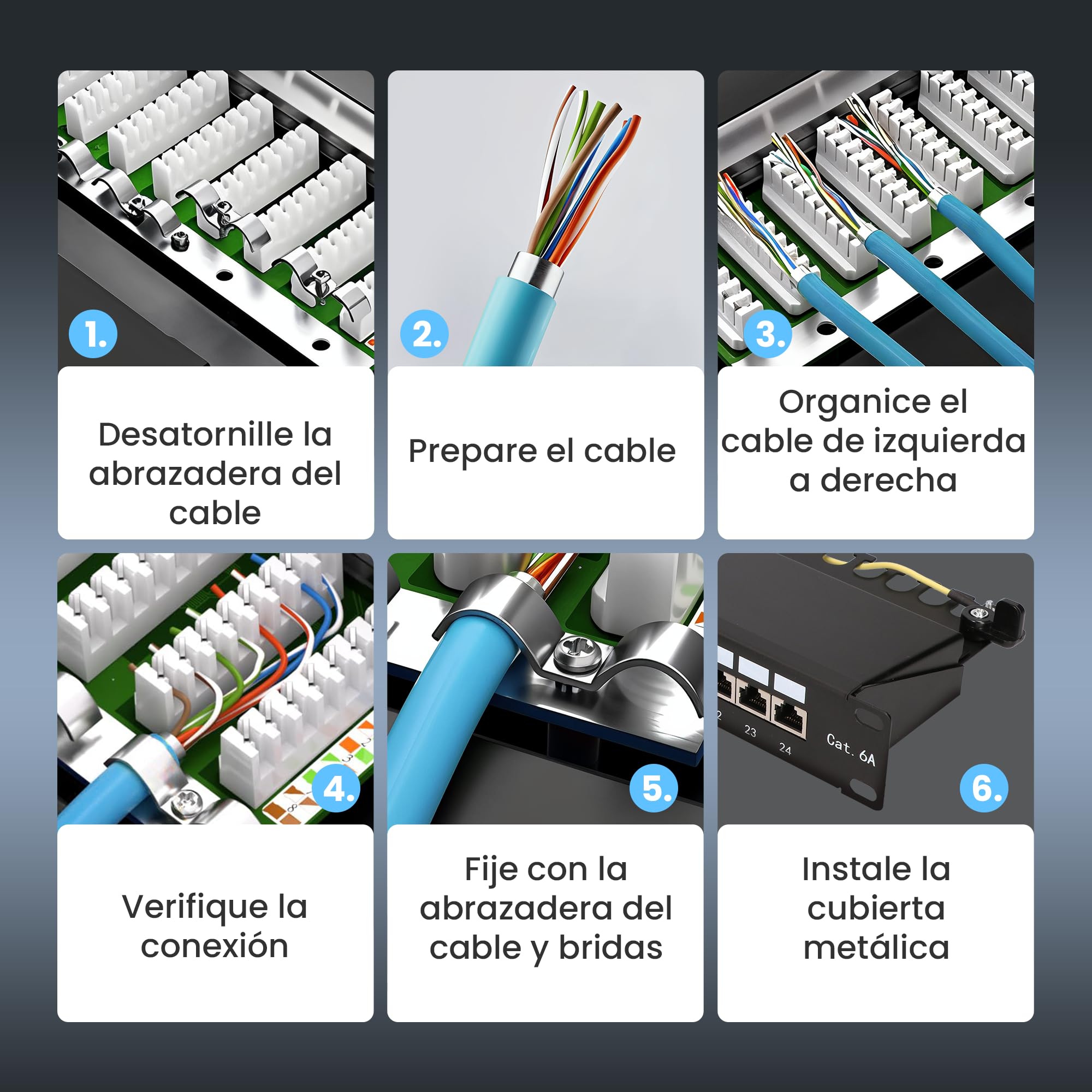 Extralink Patch Panel 24 puertos CAT6A STP apantallado 19 pulgadas RJ45