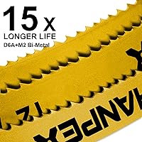 Vista 2 de Hanpex Hacksaw Replacement Blades (10 Pack) High Speed 32 TPI - 12" Length Hack Saw Blade - Bi-Metal HSS Cutting Blades