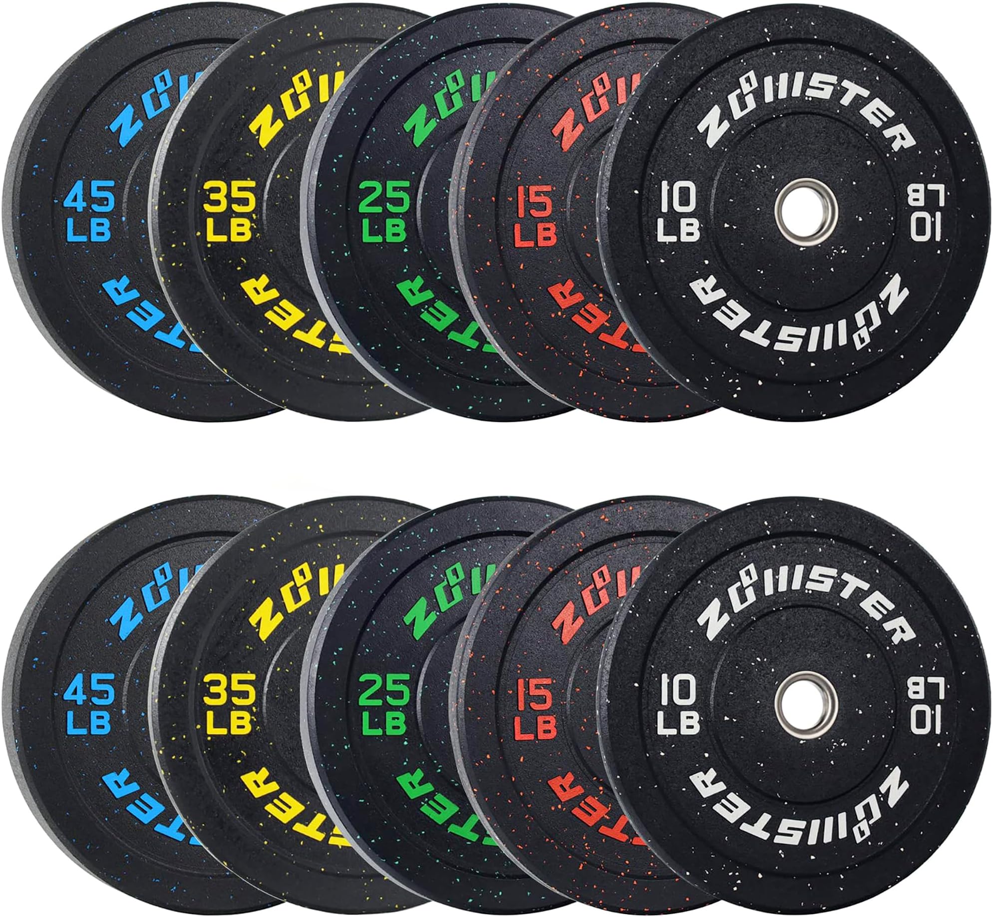2-Inch Bumper Plate Olympic Weight Plate High Bounce Bumper Weight Plate with Steel Insert Strength Training Weight Lifting Plate