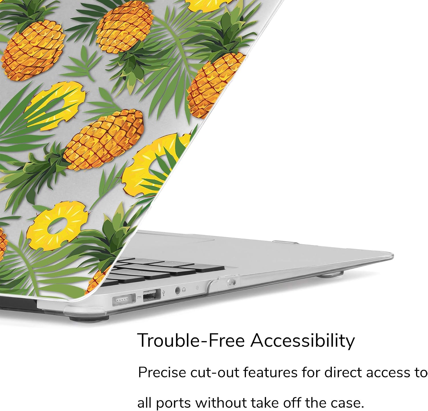 GMYLE MacBook Air 13 Inch Case A1466 A1369 Old Version 2010 2017, Hard Shell Plastic Clear Crystal Glossy Snap On Cover (Pineapple The Tropical Fruit)