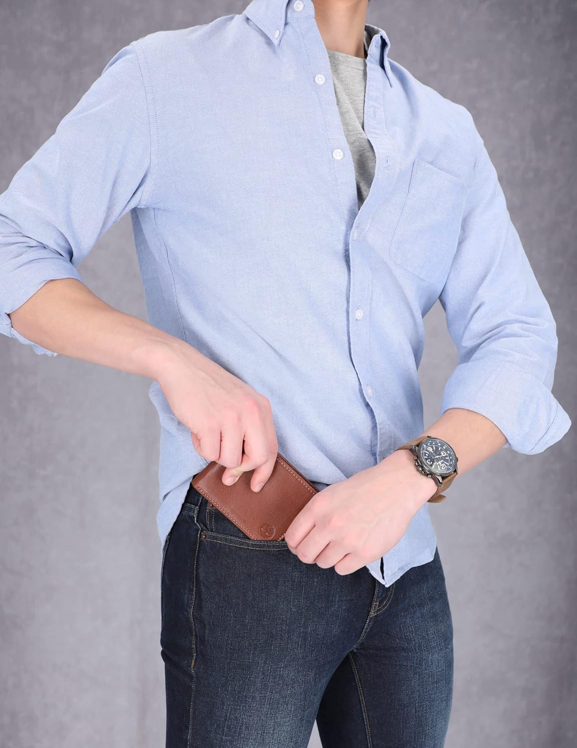 Timberland Men's Leather Passcase Bifold Wallet Hybrid - Image 7