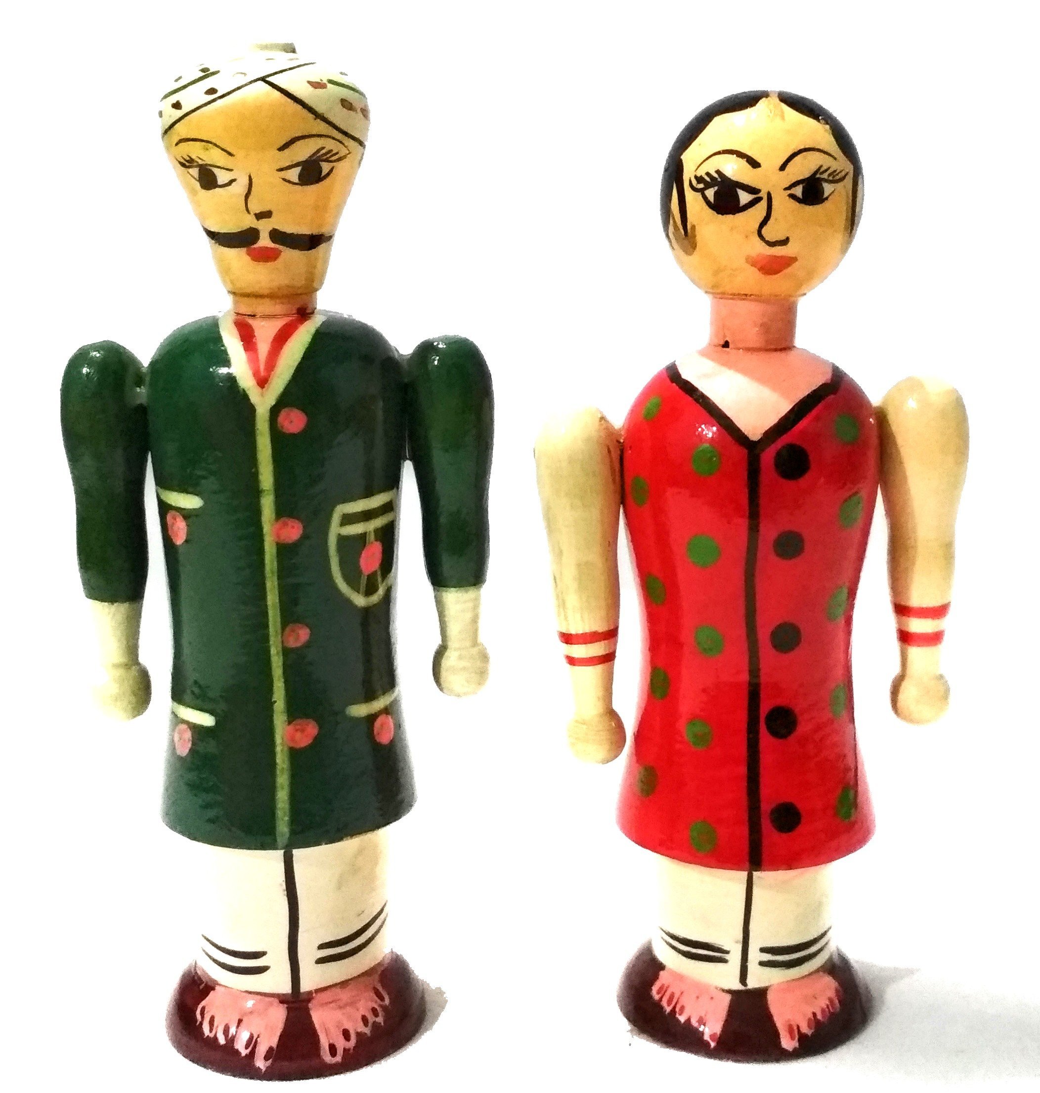 Crafts India Handcrafted channapatna Wooden Couple Dolls /Toy-image-4