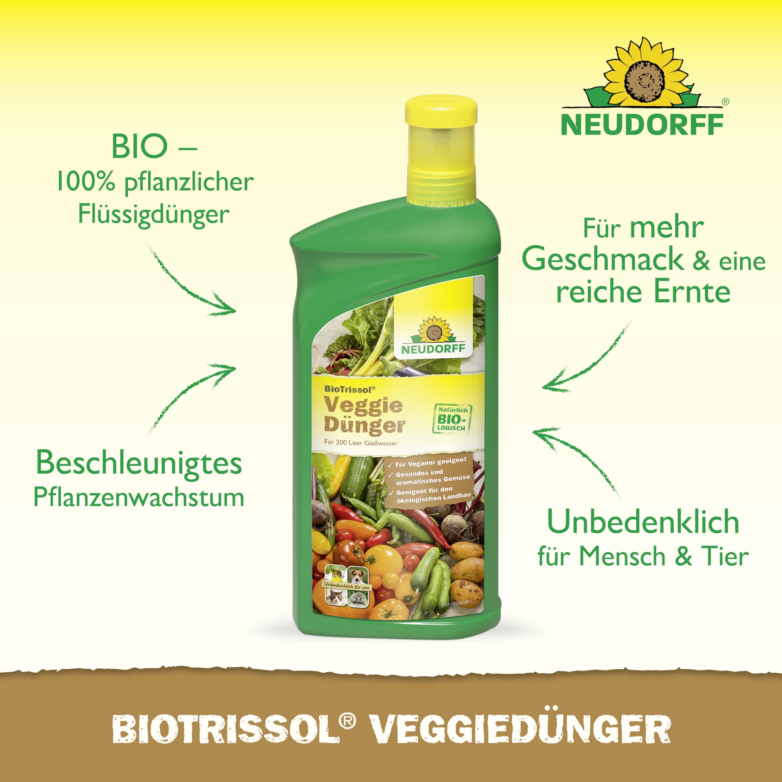 Neudorff BioTrissol VeggieDnger  Rein pflanzlicher Bio-Dnger fr  nachhaltiges und krftiges Wachstum aller Pflanzen im Haus und Garten, 1  Liter : Amazon.de: Garten