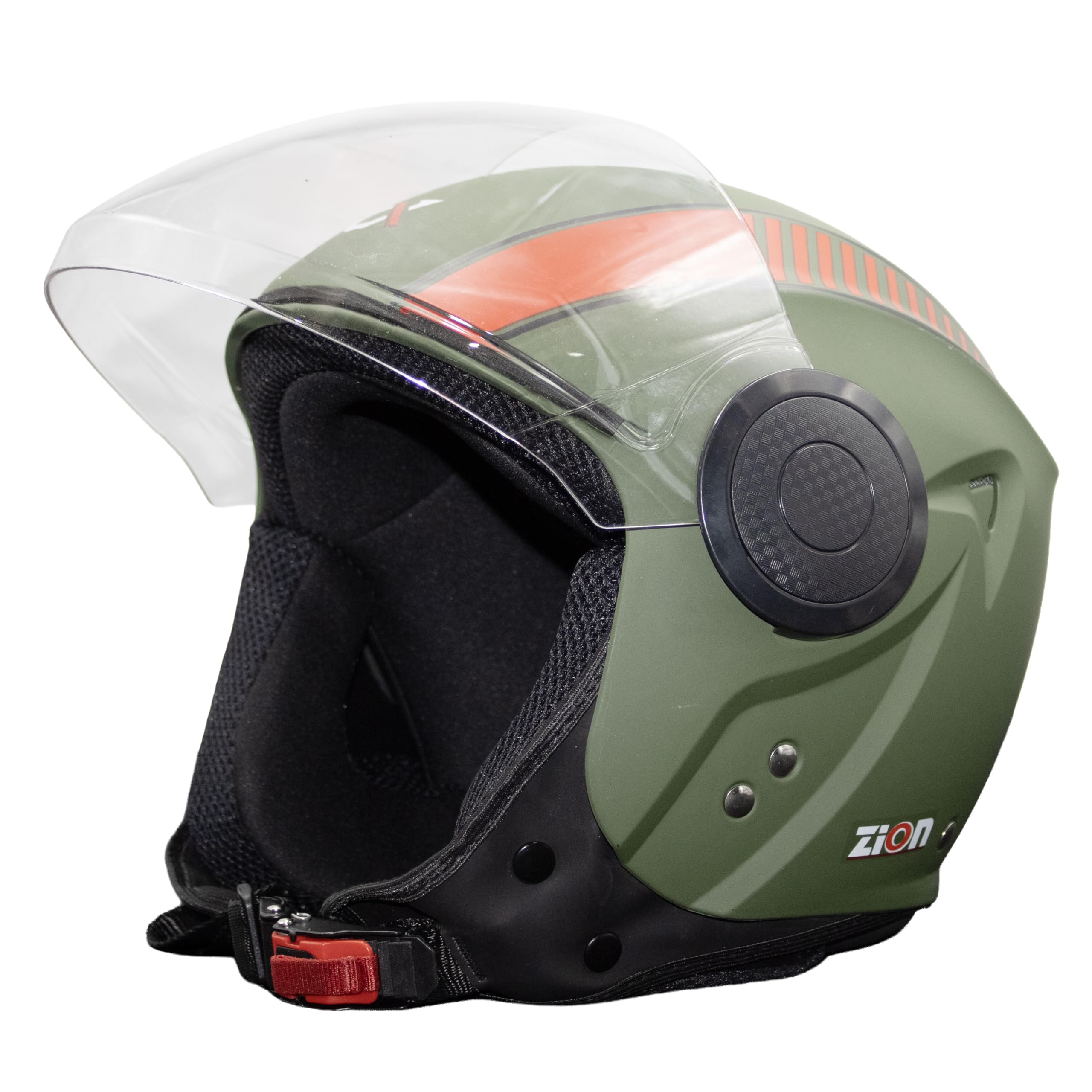 Cortex ISI & DOT Certified Zion Half Face Helmet for Men & Women with Scratch Resistant Polycarbonate Visor, Hard ABS Shell Helmet | Clear Visor, Lightweight