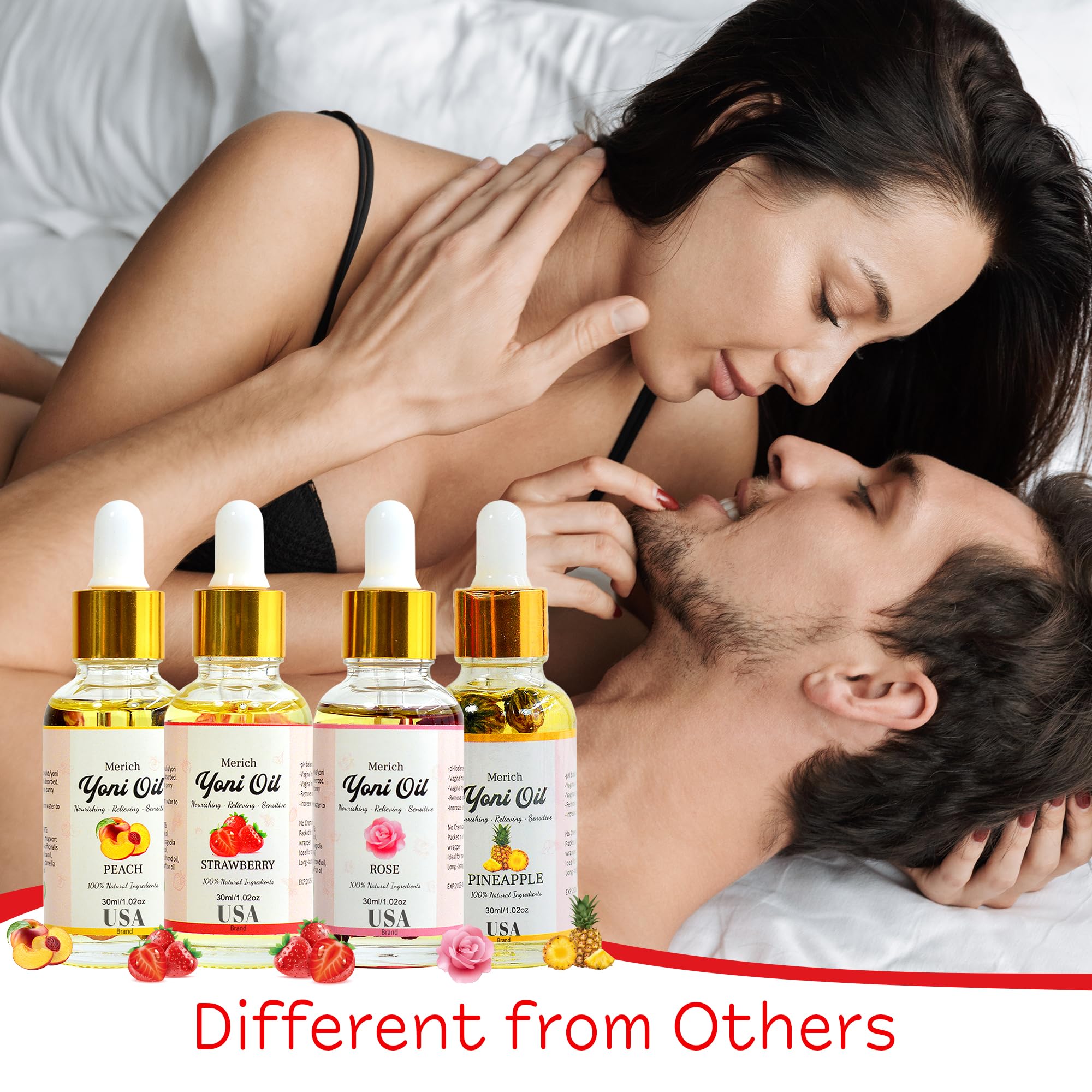 Natural Yoni Oil Ultimate Feminine Rejuvenation Set of Four | Feminine Yoni Detox | Naturally Scented Vaginal Oil | Restores pH Balance for Women | Eliminates Odor | Natural Gentle Cleansing