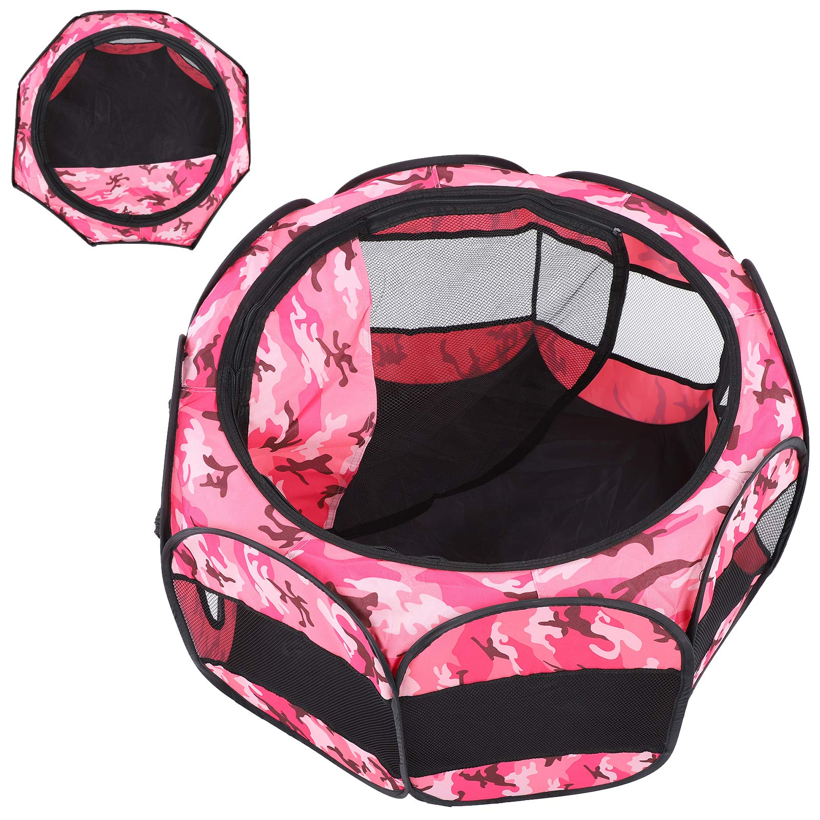 Tente pliable pour chats et chiens légère avec filet respirant camouflage