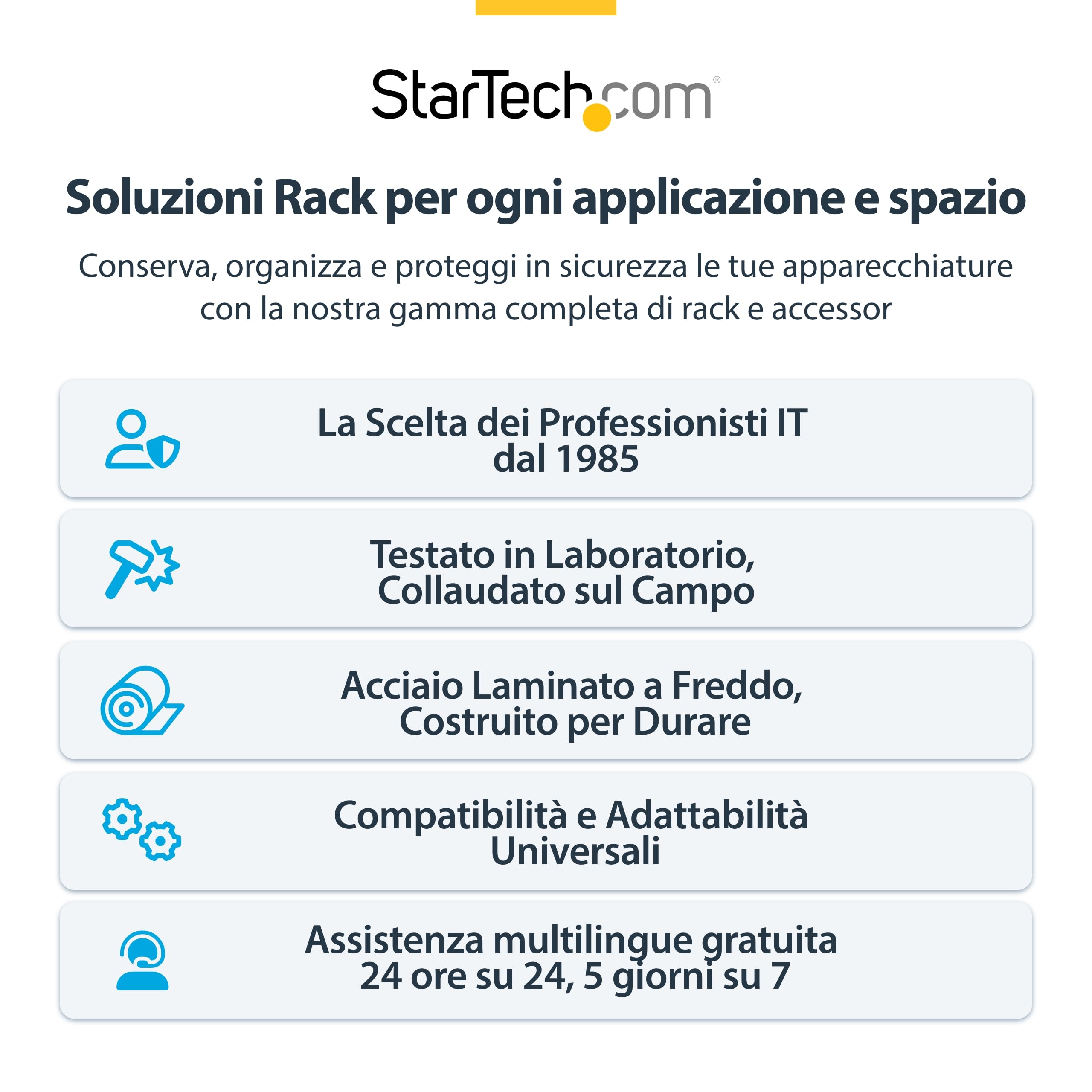 StarTech.com Staffa Rack 19" 6U a Parete, Rack a Telaio Aperto con 2 Montanti e Profondità Regolabile fino a 40cm, Max 40kg