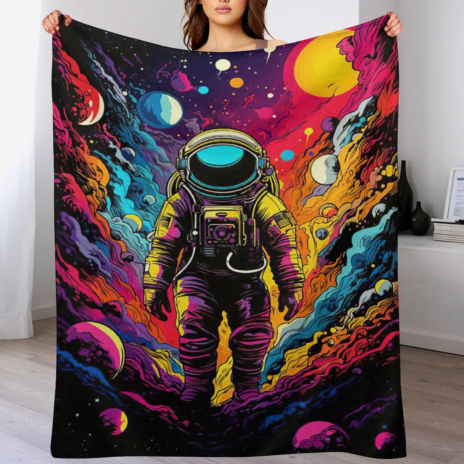 Couverture douce astronaute : le cadeau idéal en flanelle pour petit et grand