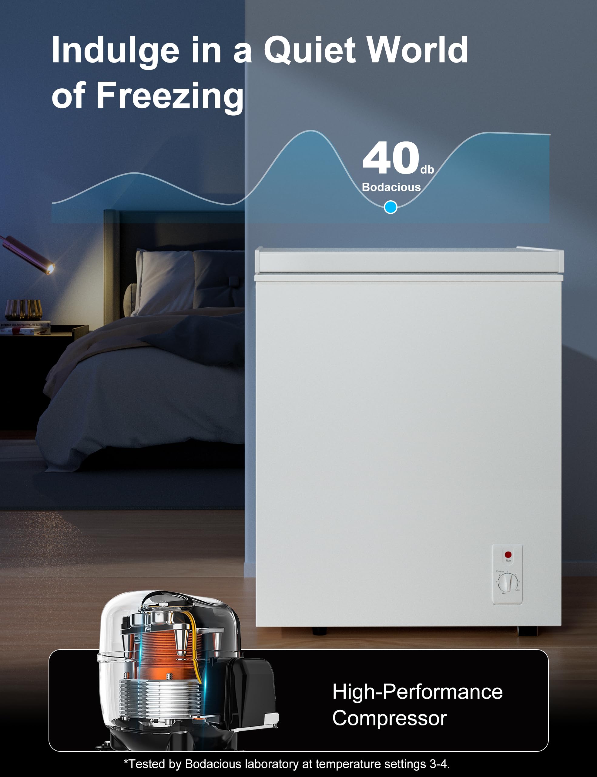 2.5 Cu.Ft Deep Freezer with Removable Basket - Small Quiet Chest Freezer w/6 Temp and Energy Efficient - Manual Defrost, Space Saving Design for Dorm, Office, Apartment, Bar, White on Fridge.com