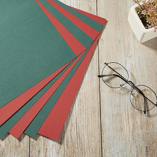 Miniatura 3 de 30 hojas de papel de cartulina de 8 12 x 11 pulgadas para manualidades e invitaciones (rojo verde navideño)