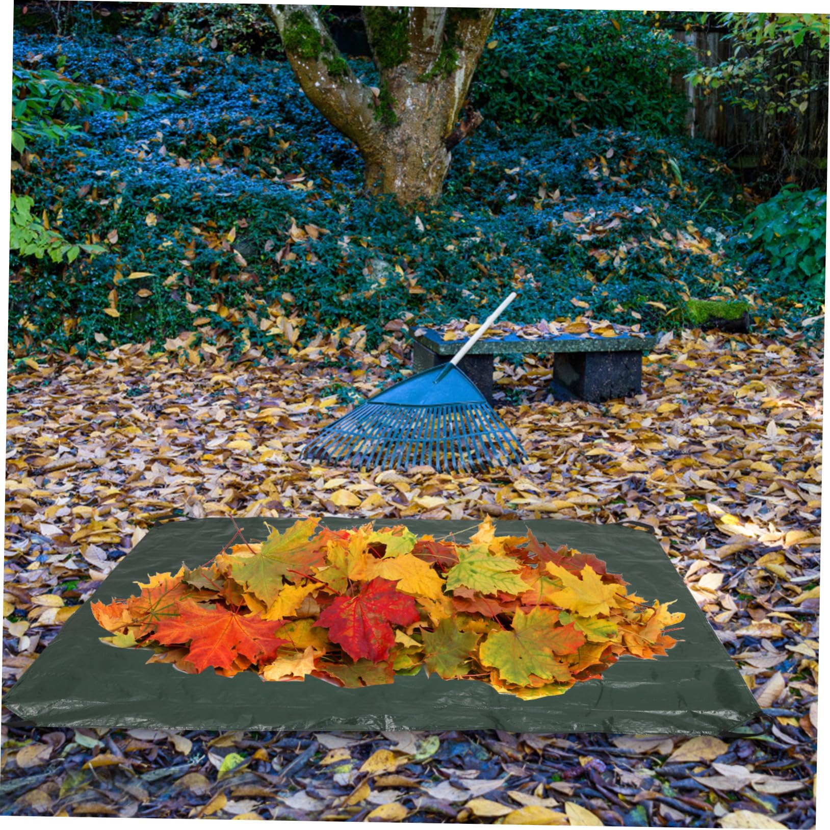 Faltbarer Gartensack aus Pe Wiederverwendbar mit Griffen Grün für Laub und Gartenabfälle in Garten und Hof