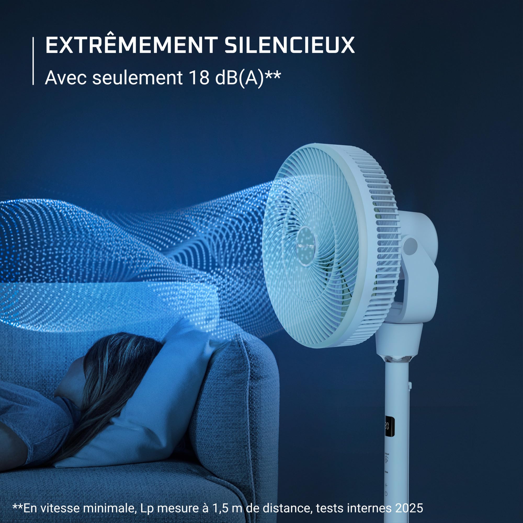 Rowenta Turbo Silence Compact 3D Nomad, Rafraîchissement Intense et Silencieux, Adaptabilité Batterie Externe, Compact, QV5050F0