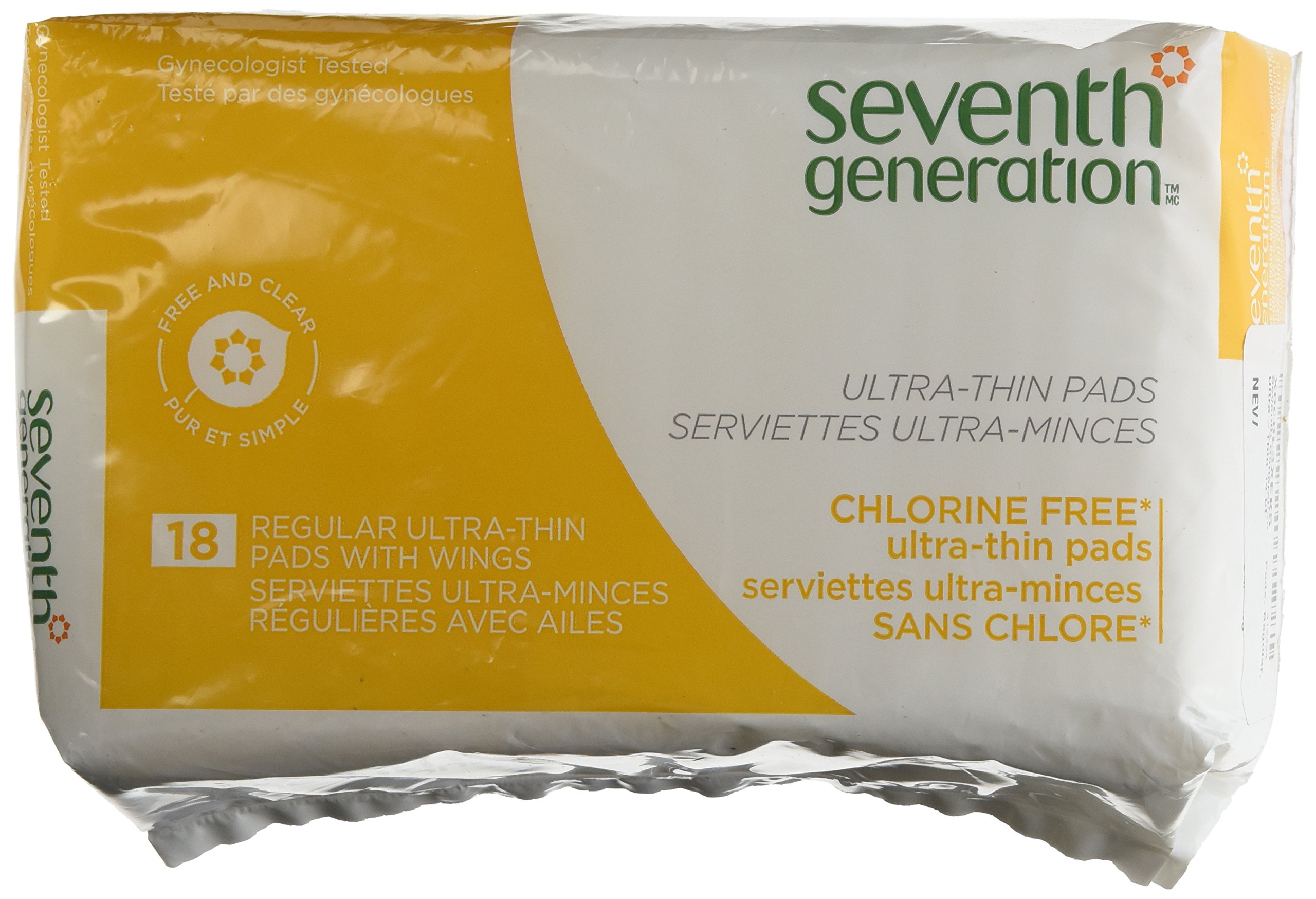 Seventh Generation Ultrathin Pads, Regular - 18 ct