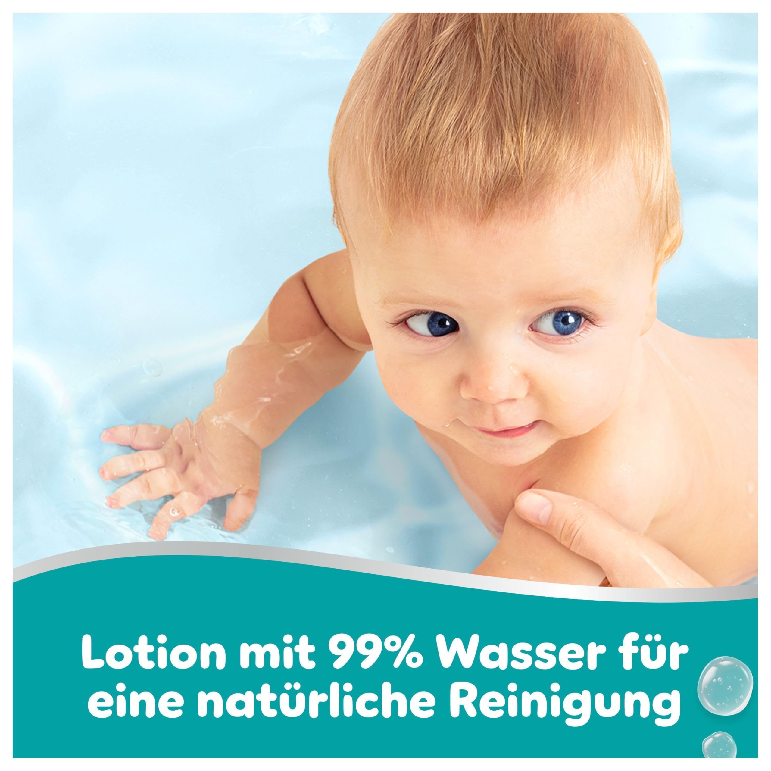 Pampers 99 Prozent Water Baby-Feuchttücher, 36 Packungen mit 60 Feuchttüchern 2160 Baby-Feuchttücher, leichte Lotion mit 99 Prozent Wasser