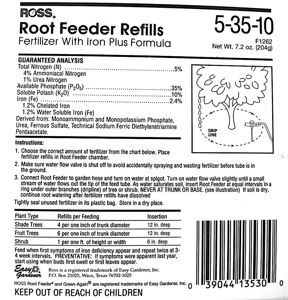 Ross GreenAgain Fertilizer Refills for Ross Root Feeder, 53510 (Iron