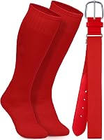 Gnodio Youth Baseball Socks & Adjustable Belt Set - 100% Cotton Socks for Boys Girls Softball Football