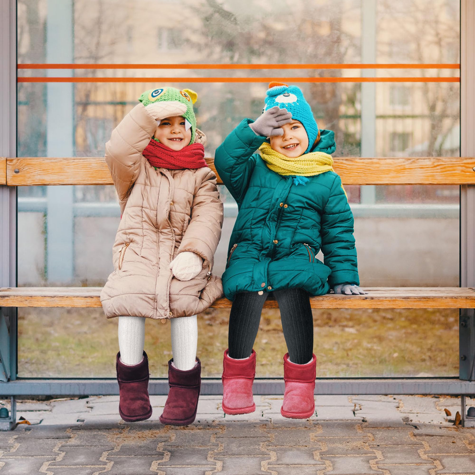 ZERULETS Collant per bambini e bambine, in cotone, per bambini, 4 paia, per 6 mesi, 6 anni