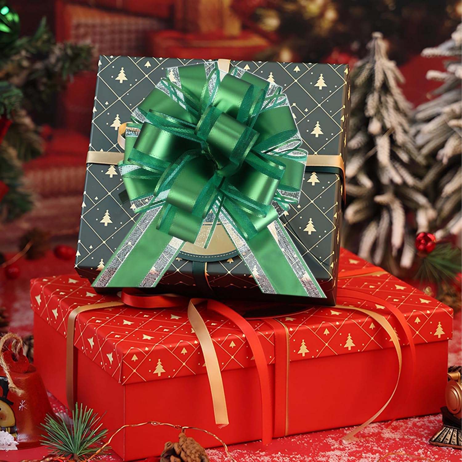 20 Pcs Pull Bows for Gift Wrapping, 5 Types of 6 Inches Gift Bows with Ribbon For Wedding, Valentines Day, Birthday, Anniversary, Florist Packaging ,Flower Bouquets and Basket (Mixed metal color) - Image 5