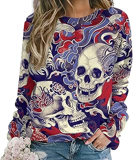 Sponsored Ad - ZOCAVIA Floral Sweatshirts for Women Fall Fashion Oil Painting Flower Graphic Pullover Tops Crewneck Long S...